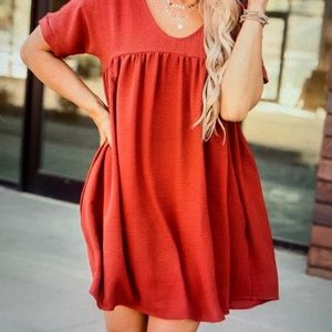 Pink Lilly Babydoll Red dress Size Small